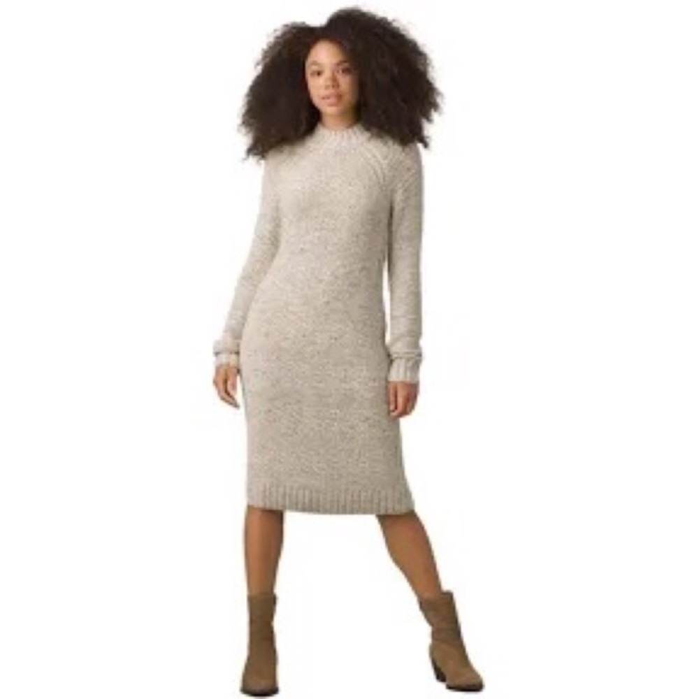 Prana Nemma Long-Sleeve Sweater Dress Natural